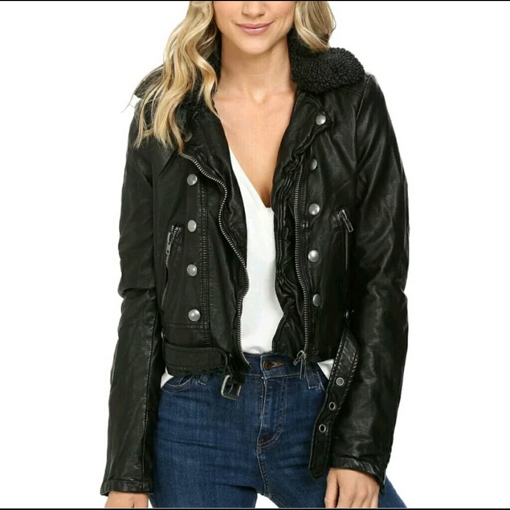 Free People Ashville Vegan Moto Jacket